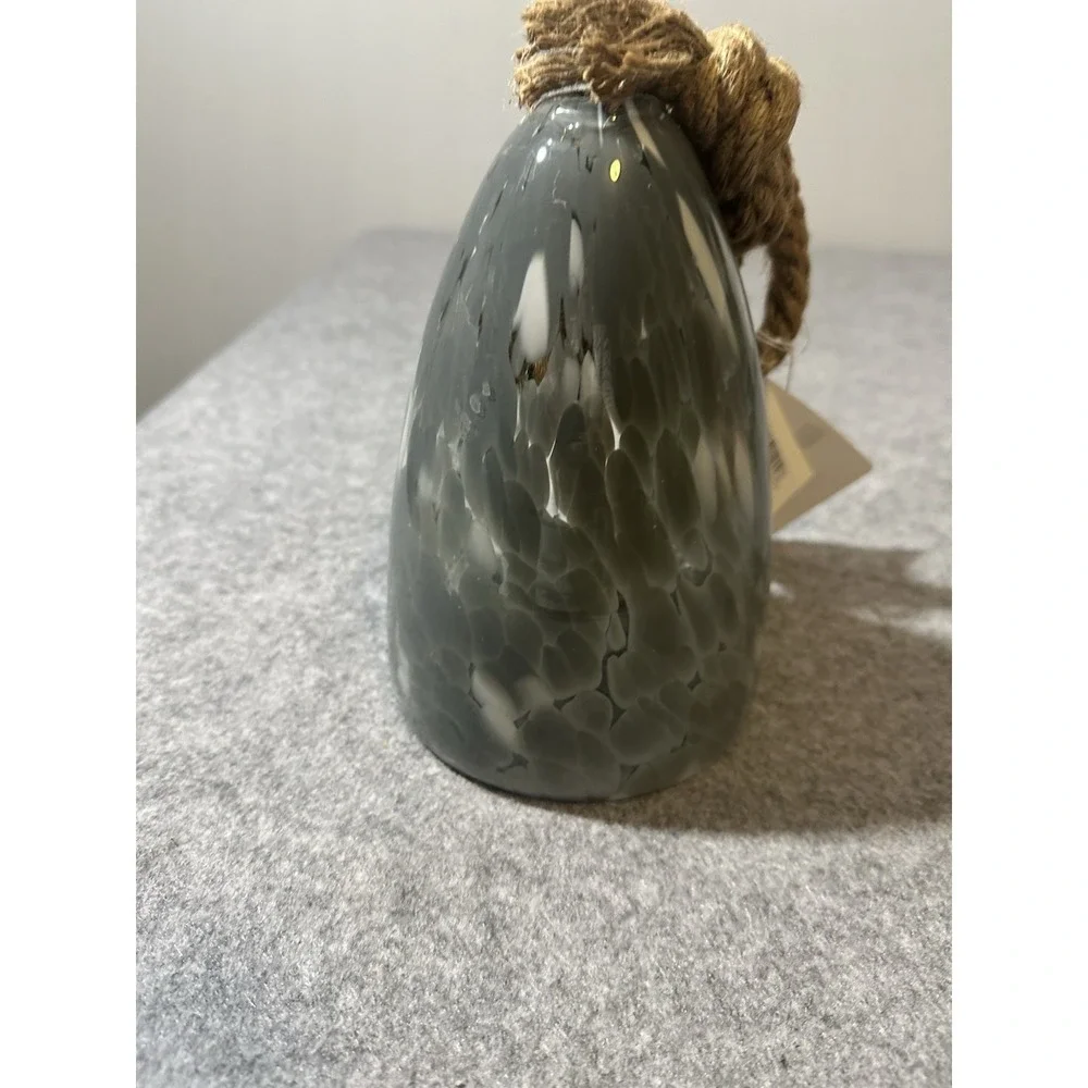 Barbara King Artisan Glass Hanging Birdhouse Gray NIB